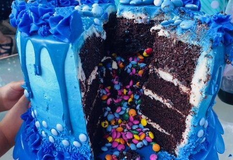 Blue Cake Sliced